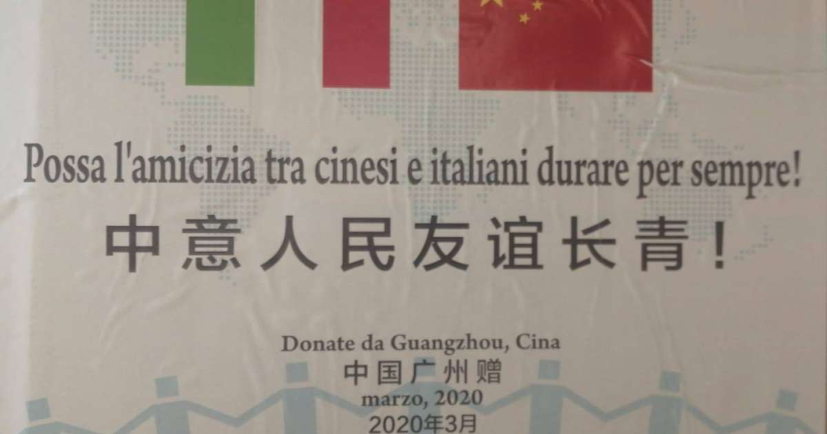 La citt� cinese di Guangzhou (Canton), dona a Bari a 100.000 mascherine